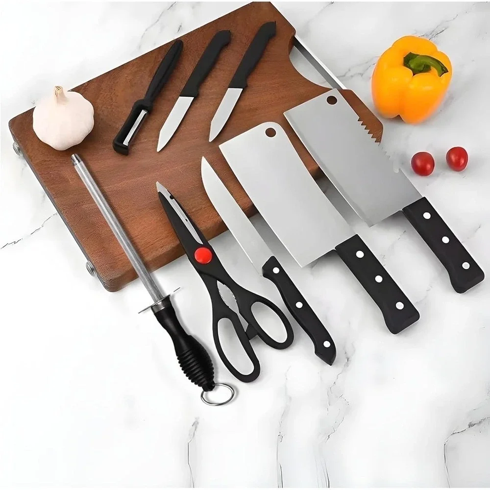 Kitchen Knife Set Stainless Steel 7 Piece Chef Knife Set With Shears Peeler